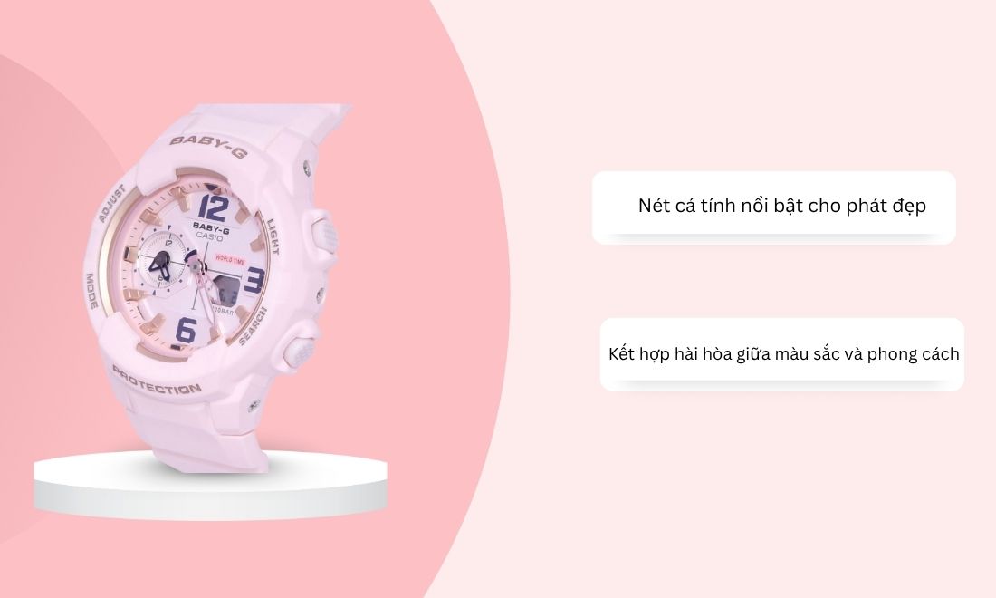 Đồng Hồ Casio Baby-G BGA-230SC-4BDR Hồng Nữ Tính, Siêu Bền 9 bga 230sc 4bdr 5
