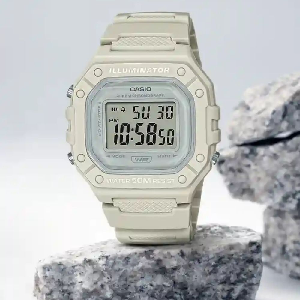 Casio W-218HC-8AVDF dây nhựa