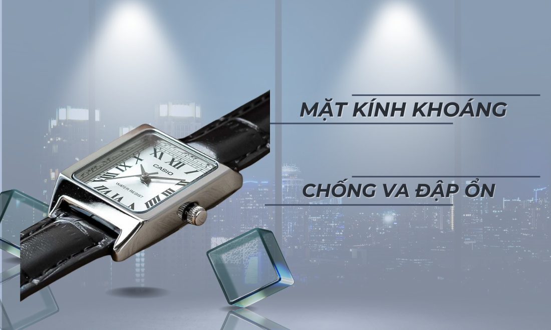 Đồng hồ Casio Nữ LTP-V007L-7B1UDF Thanh Lịch, 100% Chính Hãng 13 kính khoáng trong suốt
