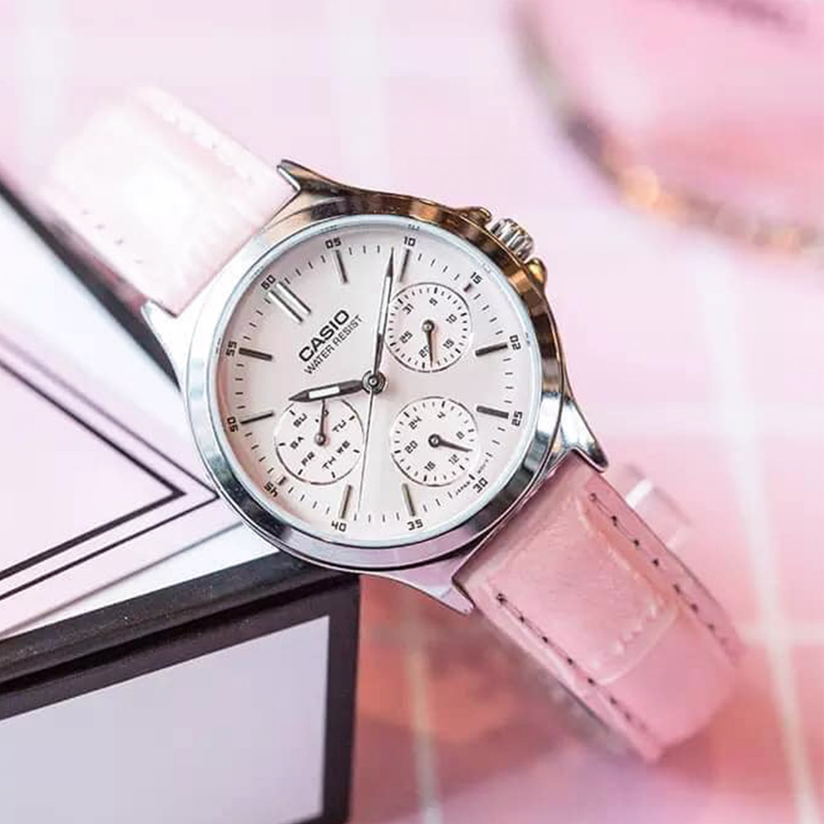 Đồng Hồ Nữ Casio LTP-V300L-4AUDF Dây Da, Chính Hãng 3 ltp v300l 4audf 3