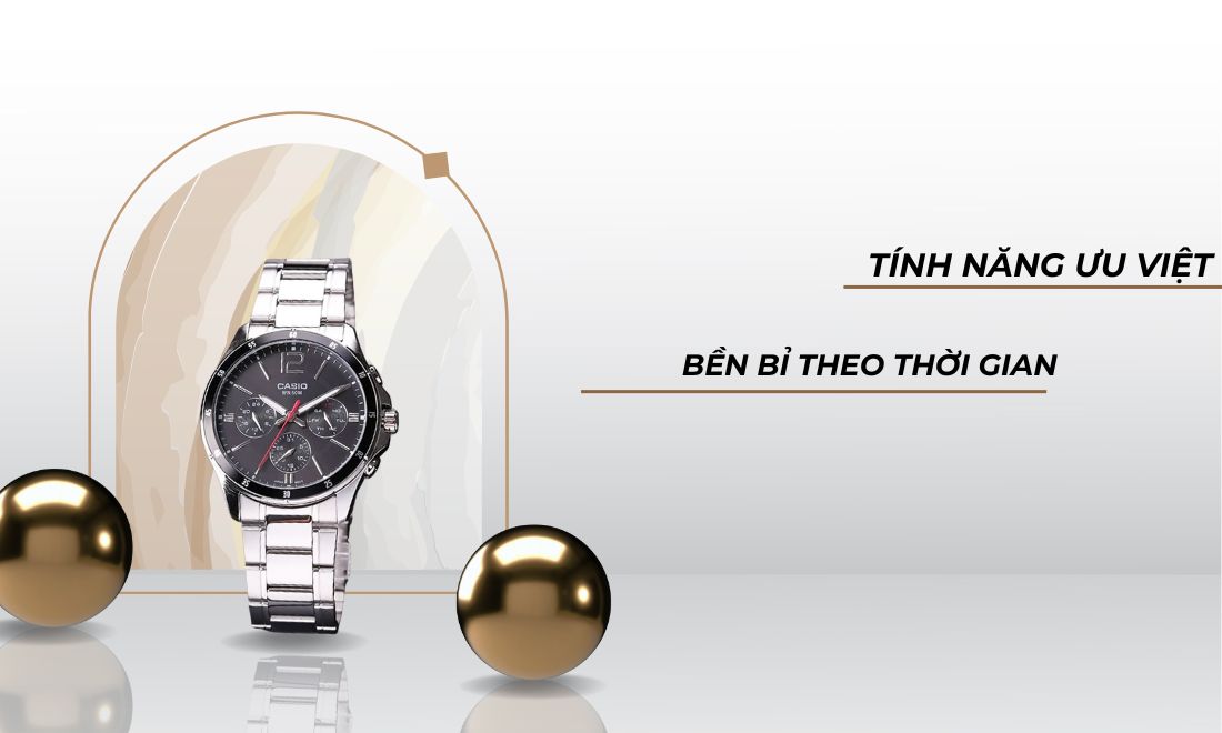 Đồng hồ Casio MTP-1374D-1AVDF 3 mặt 6 kim 13 mtp 1374d 1avdf 2
