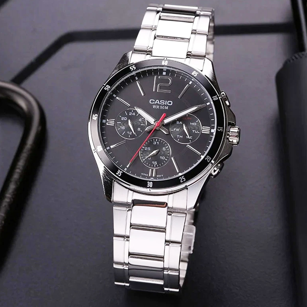 Đồng hồ Casio MTP-1374D-1AVDF 3 mặt 6 kim 4 mtp 1374d 1avdf 4.4