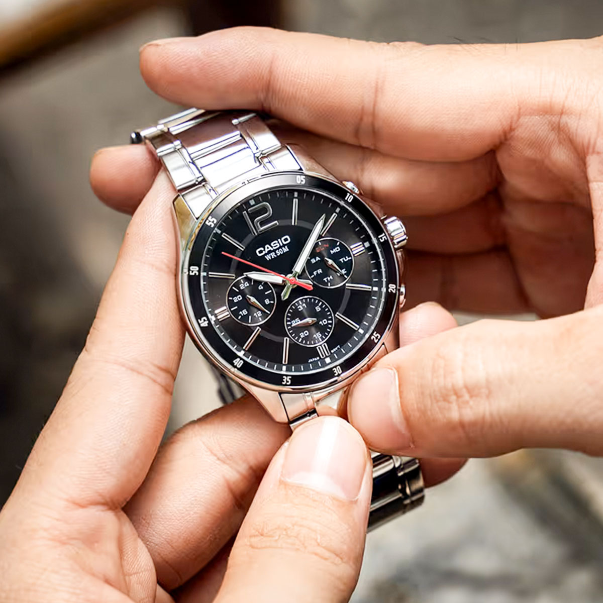 Đồng hồ Casio MTP-1374D-1AVDF 3 mặt 6 kim 6 mtp 1374d 1avdf 6.6