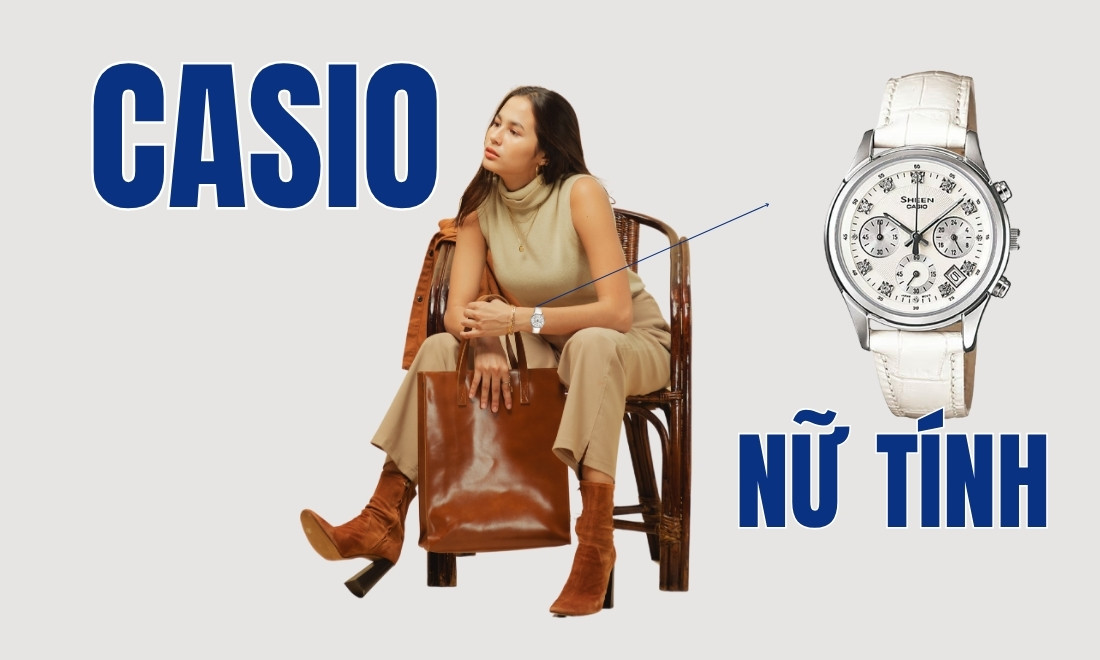 Casio SHE-5023L-7ADR Chính Hãng, Uy Tín 12 ảnh minh họa đồng hồ trong bài 3