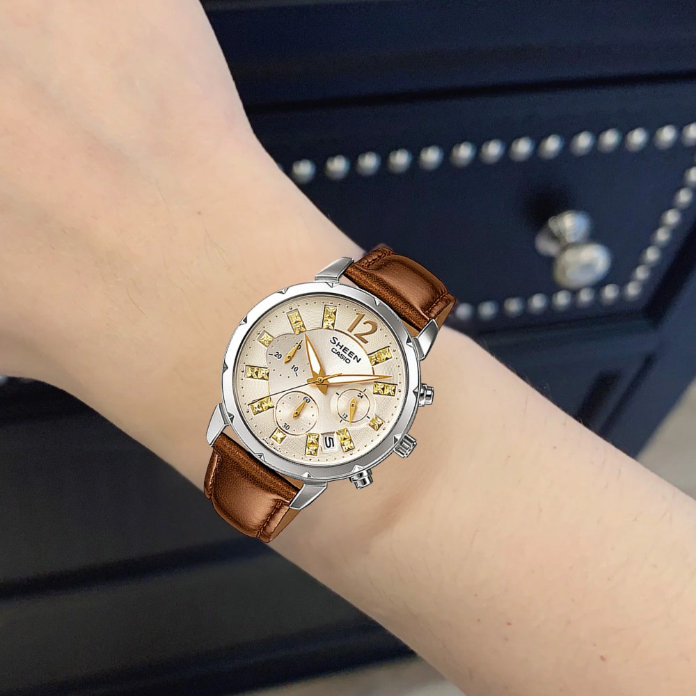 Đồng Hồ Casio Sheen SHE-5024BL-9A Chính Hãng, Uy Tín 4 SHE-5024BL-9A lên tay
