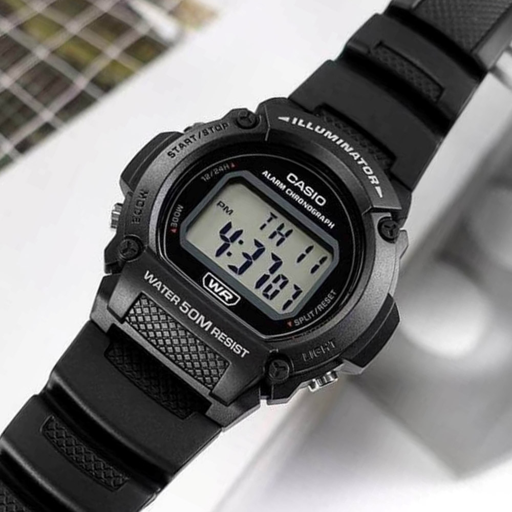 Casio W-219H-1AVDF Chuẩn Chính Hãng 5 w 219h 1av 4