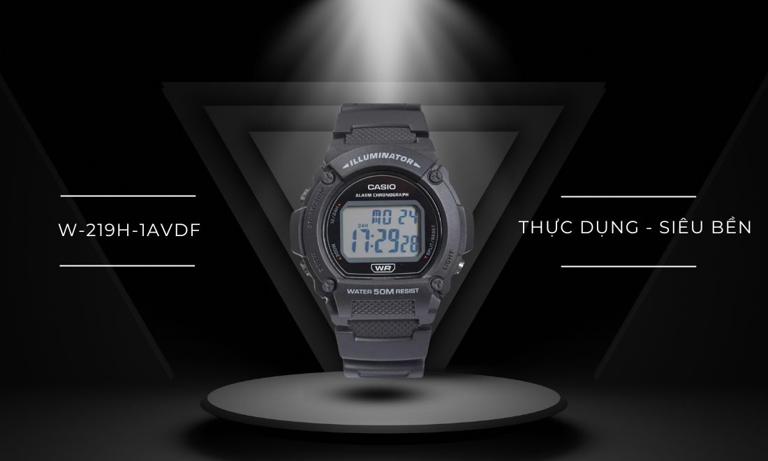 Casio W-219H-1AVDF Chuẩn Chính Hãng 10 w 219h 1av 6