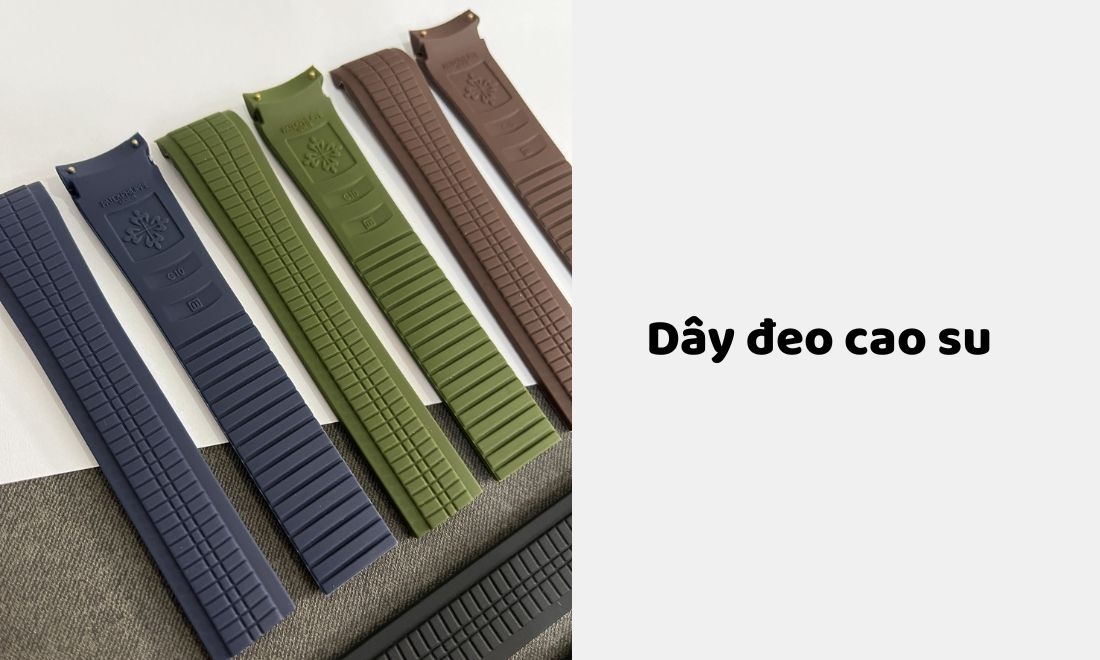 Dây cao su của đồng hồ là loại dây được làm bằng cao su tự nhiên hoặc cao su nhân tạo 