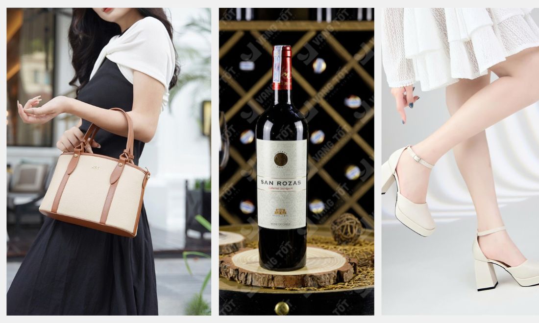 Túi xách, rượu vang, giày cao cót,....được nhiều người lựa chọn làm quà tặng sếp nữ lên chức hoặc các dịp khác như sinh nhật sếp hay ngày doanh nhân,....